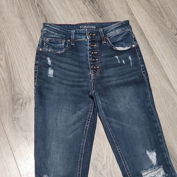 Maurices Rugged High Rise Flare Button Fly Jeans - Picture 2 of 6